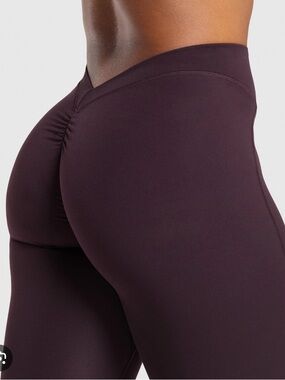 Gymshark Lifting Dipped Waistband Leggings - Plum Brown